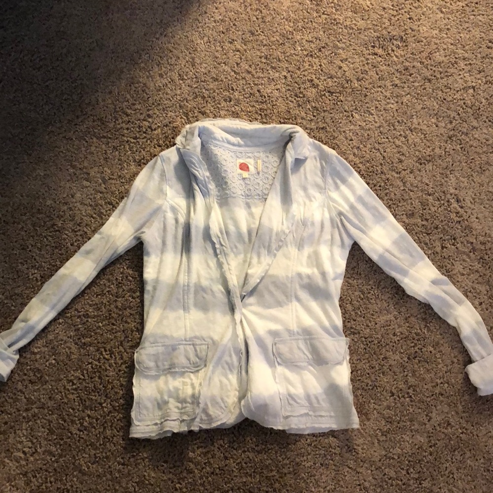 Baby blue and white jacket